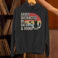 Vintage Retro Easily Distracted By Cats And Books Unisex Hoodie