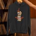 Woman And Books Stack Afro Girl Book Lover Unisex Hoodie