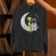 Women's Alien And Astronaut Reading On Moon Kids Sci Fi Book Unisex Hoodie