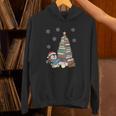 Women's Book Lovers Christmas Tree Reading Penguin Holiday Bookworm Unisex Hoodie