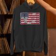 Women's Patriotic Book Flag Reading American Flag Books Teacher Unisex Hoodie