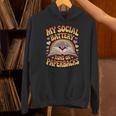 Women's My Social Battery Runs On Paperbacks Groovy Book Lover Unisex Hoodie