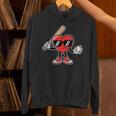 Women's Valentines Day Heart Baseball Player Sports Boys Kids Men Unisex Hoodie