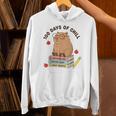 100 Days Of Chill Cute Capybara School Book Lover Unisex Hoodie