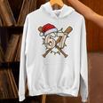 67 Baseball Xmas Lights Santa Hat Holiday Unisex Hoodie
