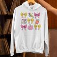 Apple Coquette Bow Books First Day Of School Back To School Unisex Hoodie