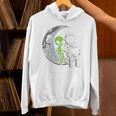 Astronaut Reading Book To Alien Moon Space Women Kids Men Premium Tri-Blend Unisex Hoodie