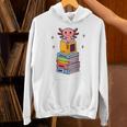 Axolotl Bookworm Girls Cute Book Reading Axolotl Pink Unisex Hoodie