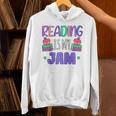Back To School Book Reader Reading Is My Jam Bookworm Raglan Baseball Tee Unisex Hoodie