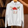 Baseball Christmas Reindeer Santa Hat Sports Player Xmas Unisex Hoodie Baseball Christmas Reindeer Santa Hat Sports Player Xmas Unisex Hoodie