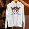 Baseball Heart Pirate Hat Crossed Swords Men Boys Kids Youth Premium Tri-Blend Unisex Hoodie