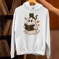 Books Ghost Reading Book Halloween Library Cat Fall Unisex Hoodie