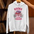 Books Are My Love Language Retro Bookish Pink Valentine Unisex Hoodie Books Are My Love Language Retro Bookish Pink Valentine Unisex Hoodie