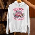 Books Are My Love Language Retro Bookworm Flowers Valentine Unisex Hoodie Books Are My Love Language Retro Bookworm Flowers Valentine Unisex Hoodie