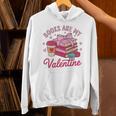Books Are My Valentine Coquette Bow Bookworm Pink Books Unisex Hoodie Books Are My Valentine Coquette Bow Bookworm Pink Books Unisex Hoodie