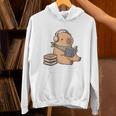 Capybara Reading a Book Cute Reading For Boys Girls Premium Tri-Blend Unisex Hoodie