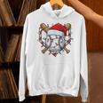 Christmas Baseball Santa Hat For Baseball Players Fans Unisex Hoodie