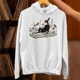 Cute Cat Flower Garden Book Kitty Reading Floral Unisex Hoodie Cute Cat Flower Garden Book Kitty Reading Floral Unisex Hoodie