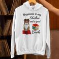 Cute Happiness Is Sheltie And Books Sheltie Mom Unisex Hoodie