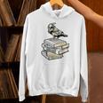 Dark Academia Aesthetic Raven Crow On Old Vintage Books Unisex Hoodie