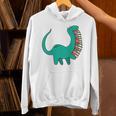 Dinosaur Carrying Book Reading Bookworm Librarian Unisex Hoodie