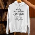 Easily Distracted By Cats & Books Cute Cat Book Lover Unisex Hoodie Easily Distracted By Cats & Books Cute Cat Book Lover Unisex Hoodie