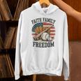 Faith Family Freedom Patriotic Christian Baseball Game Day Unisex Hoodie