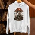 Floral Mushroom Skeleton Reading Books Gothic Humor Unisex Hoodie