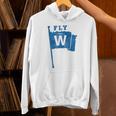 Fly The W Chicago Baseball Winning Flag Distressed Premium Tri-Blend Unisex Hoodie