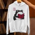 Grumpy Frog Book Lover Librarian Anime Japanese Unisex Hoodie