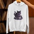 I'm An Indoor Cat Cute Witch Kitten With Books And Candles Unisex Hoodie