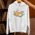 Kawaii Cat Women's Cat Books Flowers Unisex Hoodie