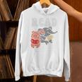 Kids Pig Elephant Reading Cute Book Lover Bookworm Boys Girls Kid Performance Unisex Hoodie