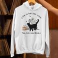 Life Is Better With Tea Cats And Books Cat Sayings Unisex Hoodie