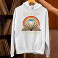 Take A Look It In A Book Retro Rainbow Reading Teacher Unisex Hoodie