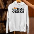 I Love Hot Geeks Cute Pride Gamer Book Nerd Fandom Fan Premium Tri-Blend Unisex Hoodie