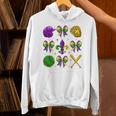 Mardi Gras Baseball Coquette Bow Fat Tuesday Parade Girls Unisex Hoodie