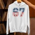 Number 67 USA Raglan Baseball Tee Unisex Hoodie