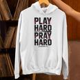 Play Hard Pray Hard Youth Boy Christian Baseball Jesus Unisex Hoodie