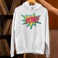 Pow Retro Comic Book Art Superhero Bubble Premium Unisex Hoodie Pow Retro Comic Book Art Superhero Bubble Premium Unisex Hoodie
