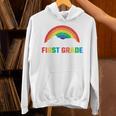 Rainbow Colors First Grade Squad Reading Book Graphic Unisex Hoodie