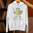 We Read At Dawn Bookish Frog Reading Unisex Hoodie