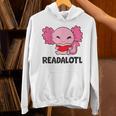 Readalotl Love Axolotls Reading Books And Axolotls Unisex Hoodie