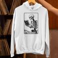The Reader Tarot Card Skeleton Reading Book Books Unisex Hoodie