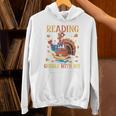 Reading Makes Me Gobble With Joy Turkey Reading Book L Unisex Hoodie