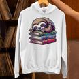 Reading Muffler Sloth On Stack Of Books Premium Tri-Blend Unisex Hoodie