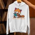 Well Red Panda Shirt Bookworm Reading Books Panda Unisex Hoodie