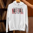 Retro Checkered Tired But Caffeinated Baseball Mom Leopard Unisex Hoodie Retro Checkered Tired But Caffeinated Baseball Mom Leopard Unisex Hoodie