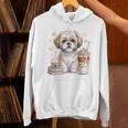 Shih Tzu Treats Books And Coffee Shih-Tzu For Dog Moms Premium Tri-Blend Unisex Hoodie Shih Tzu Treats Books And Coffee Shih-Tzu For Dog Moms Premium Tri-Blend Unisex Hoodie
