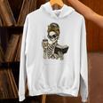 Skeleton Girl Drinking Coffee And Reading Book Unisex Hoodie